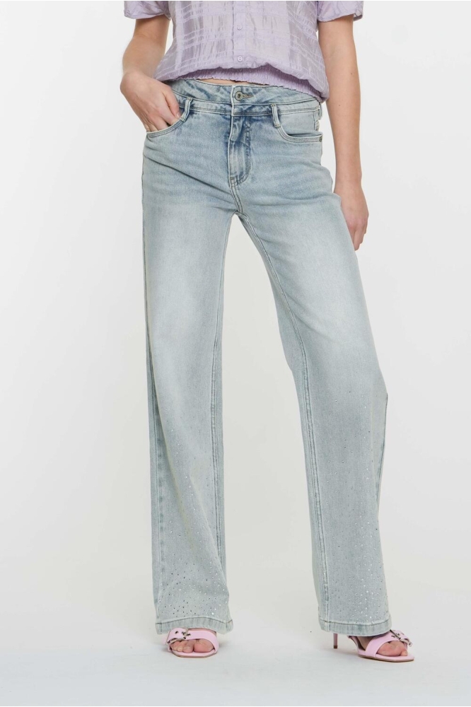 JEANS MET STRASS STEENTJES 51044 10 Heavy Bleached denim